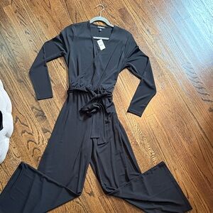 Express Black Long Sleeve Jumpsuit NWT M